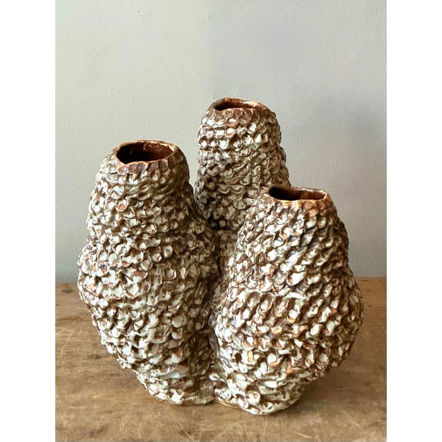 Vintage Boho Original Studio Pottery Barnacle Vase For Sale - Image 11 of 12