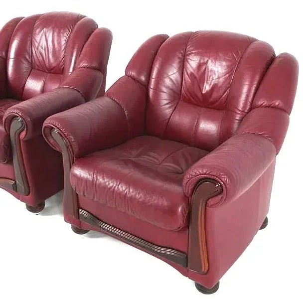 Pair Leather Lounge Chairs Scandinavian Mid Century Modern For Sale In New York - Image 6 of 9