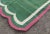 Forest Green Cotton Vegetable Dyed Scalloped Edge Rug Green With Cream and Raspberry Pink Border - 6x9 For Sale - Image 8 of 11