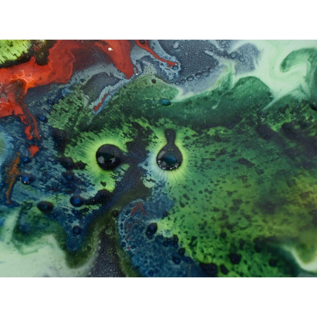 Glass Mid 20th Century Abstract Fused Nahariya Art Glass Platter Centerpiece Bowl by Andreas Meyer For Sale - Image 7 of 14