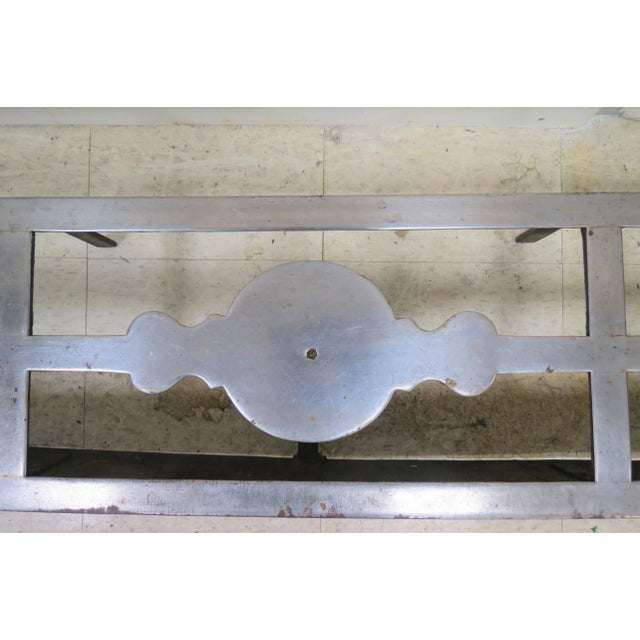 Metal Antique English Heavy Metal Fireplace Fender For Sale - Image 7 of 11