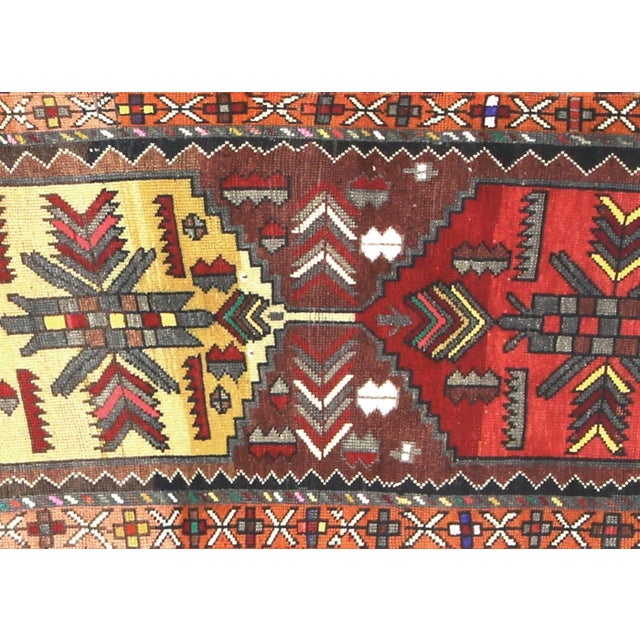 1960s Turkish Oushak Runner. Hand woven with wool on wool foundation in the Oushak region of Western Turkey. The Anatolian...