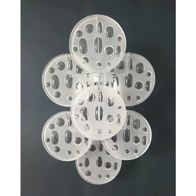 Italian wall light with frosted circular glass discs / Made in Italy, circa 1960s 2 lights / E12 or E14 type / max 40W each