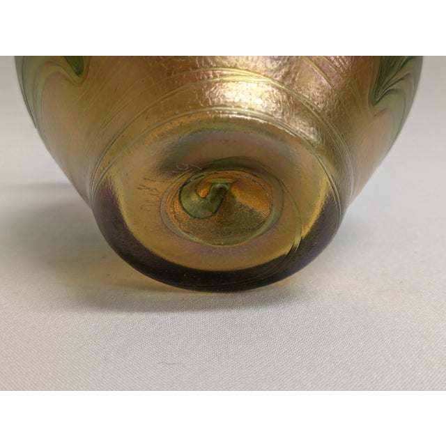 Purple Bohemian Czech Republic Art Glass Vase - Loetz Style For Sale - Image 8 of 9