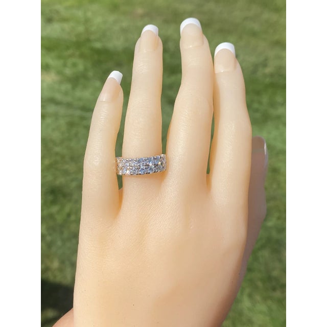 The Hedges Lane: Double Wide Diamond Band in White Gold For Sale - Image 10 of 11