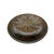 This vintage Greek sterling silver trinket dish showcases a bold raised sunburst motif at its center, combining clean Mid-...