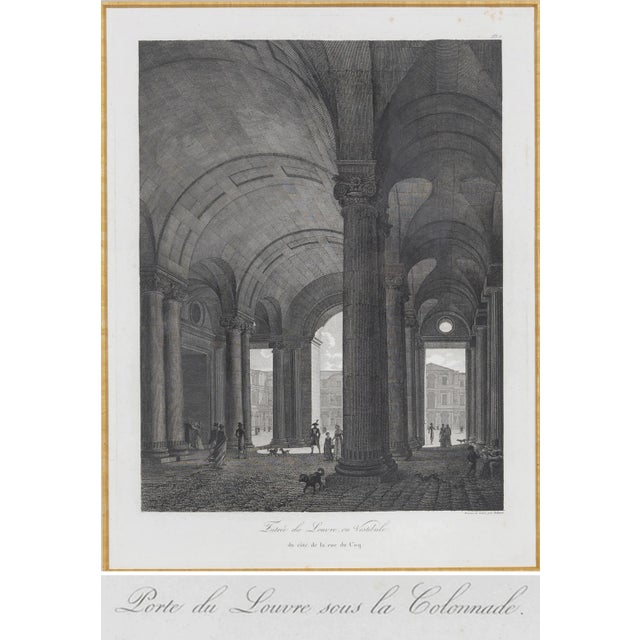 Early 19th Century Engravings of the Entrances to the Louvre by Louis-Pierre Baltard, Framed - Set of 4 For Sale - Image 4 of 11