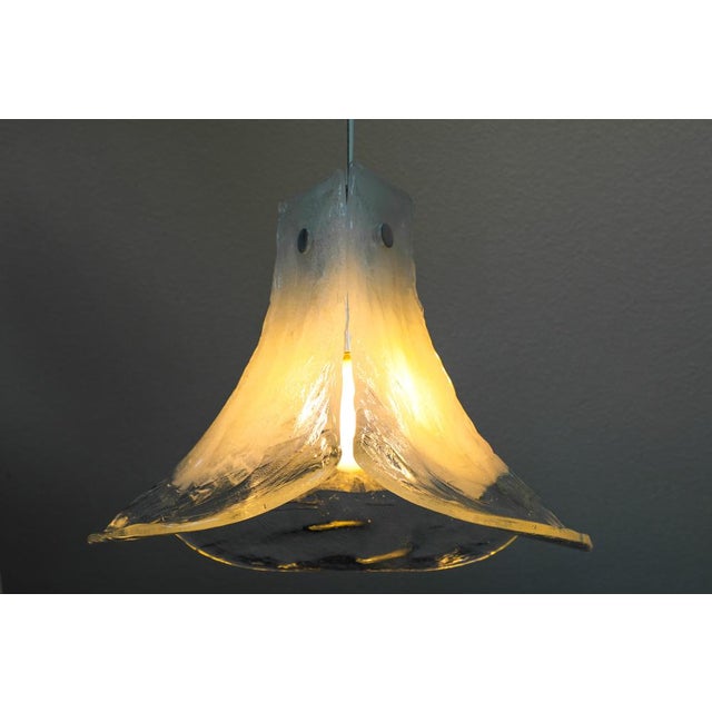 White Vintage Clear Ice Glass Pendant Lamp by J. T. Kalmar for Kalmar, 1960s For Sale - Image 8 of 18
