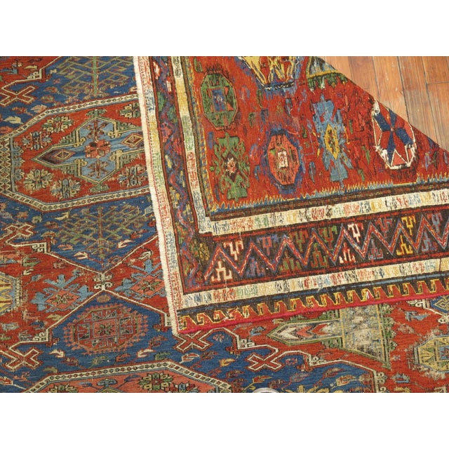 19th Century Tribal Soumac Flat-weave - 7'3" x 8'8" For Sale - Image 4 of 8
