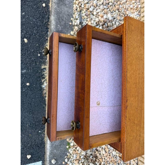 Antique Federal Style Inlaid Mahogany Work Side Table For Sale In Washington DC - Image 6 of 17