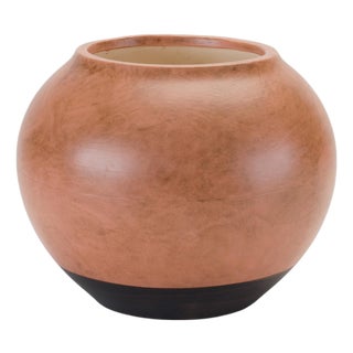 Two Tone Ceramic Vase 8.75"D For Sale