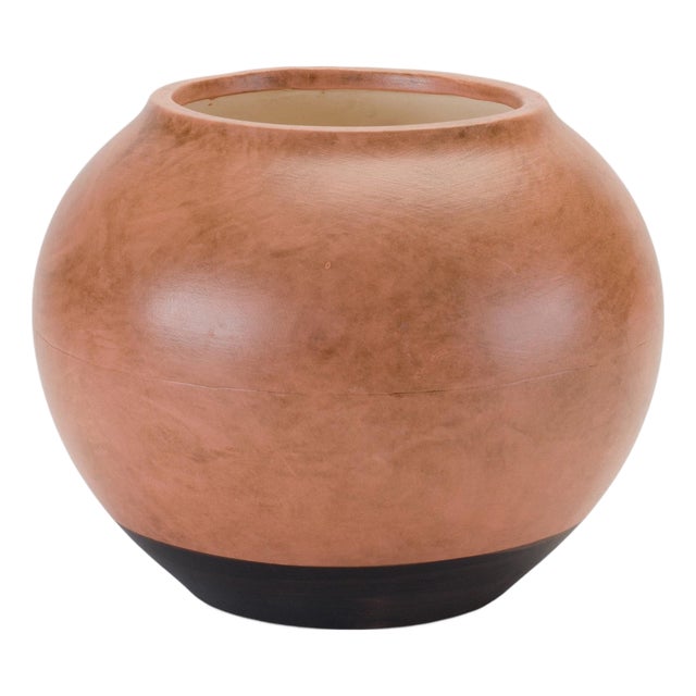 Two Tone Ceramic Vase 8.75"D For Sale
