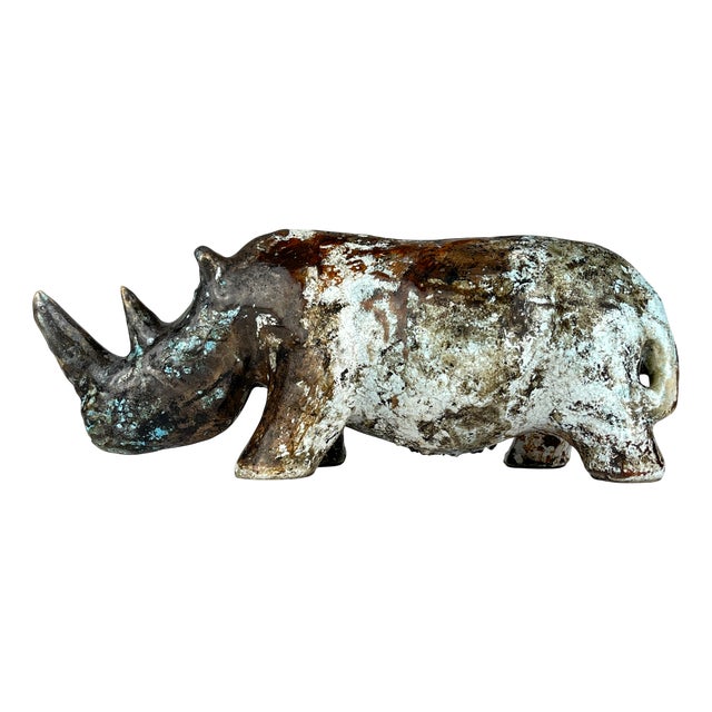 Ceramic Rhinoceros, Italy, 1970s For Sale