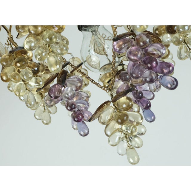 Gold Mid-Century Pendant Light in Crystal Glass and Gilt Brass by Christoph Palme for Palwa, 1970s For Sale - Image 8 of 11