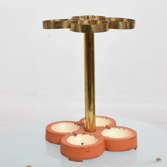 Metal 1960s Bauhaus Umbrella Stand Style of Hermès Paris Mid-Century Modern Europe For Sale - Image 7 of 17