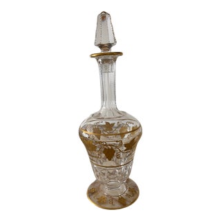Vintage Val Saint Lambert Pampre D’Or Crystal Decanter For Sale