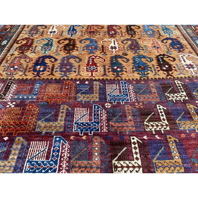 Camel & Plum Kazak Boteh Wool Rug 5x7 For Sale - Image 11 of 13