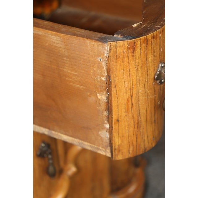 19th C Antique Italian Narrow Width Olivewood Petite Style Secretary Desk For Sale - Image 12 of 13