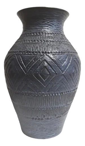 Large Vintage German Ceramic Vase with Blue Glaze and Geometric Decor from Bay-Keramik, 1970s