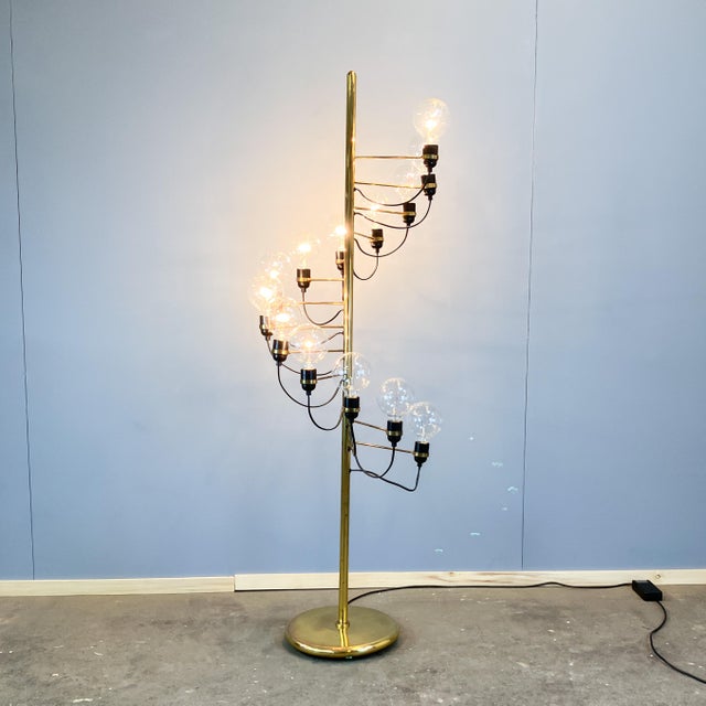 Space Age Brass Cascade Floor Lamp from Star-Leuchten, 1970s For Sale - Image 12 of 12