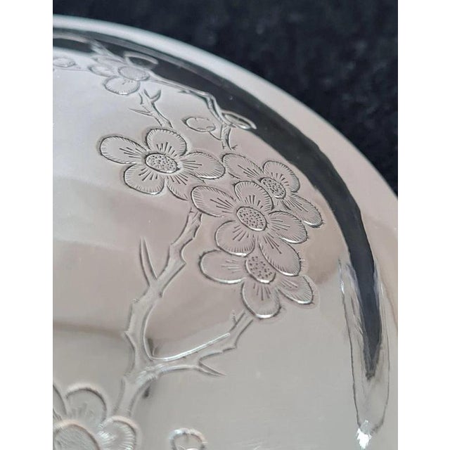 Antique Chinese Export Silver and Hand-Engraved Cut Glass Preserve Jar with Cover For Sale - Image 3 of 13