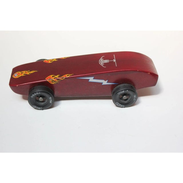Vintage Red Flames/Bolts Awana Grand Prix Pinewood Derby Racer Car