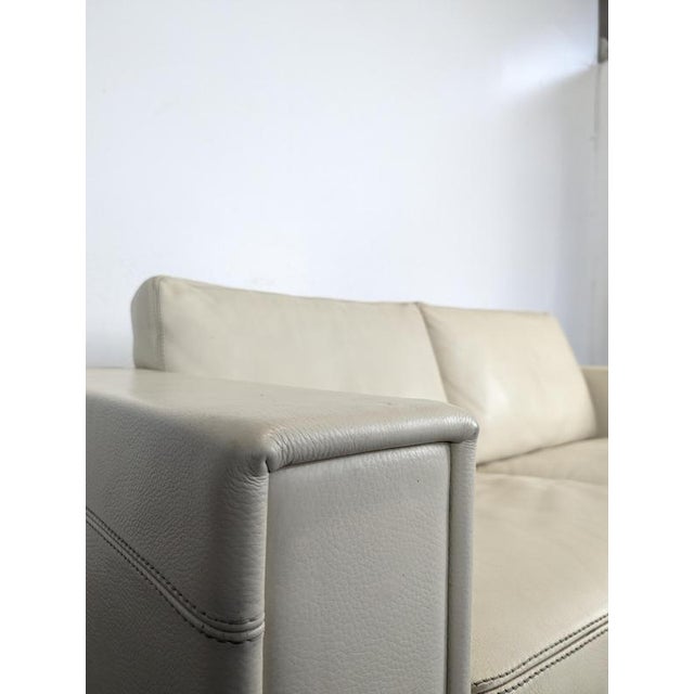Two-Seater Cream Leather Sofa from Rivolta, Italy For Sale - Image 6 of 11