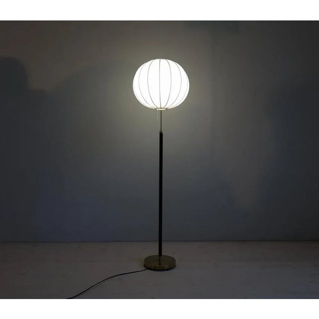 Mid-Century Brass and Black Leather Floor Lamp from Falkenbergs Belysning, Sweden, 1960s For Sale - Image 14 of 18