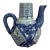 Vintage Blue & White Hexagonal Ceramic Teapot / Ewer For Sale