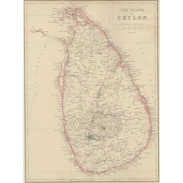 Ceylon, burmah, siam and anam, antique map of south & southeast asia, 1860 : this original antique map presents two...