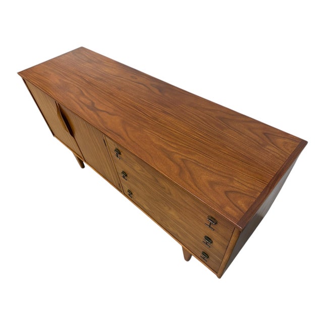 1960s Mid-Century Modern Stanley Walnut Sideboard - Refinished! For Sale - Image 5 of 13