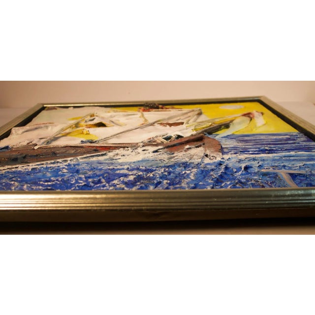 Contemporary Mixed Media Art of an American Clipper Ship For Sale - Image 6 of 8