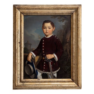 Georg Wilhelm Wanderer, Portrait of a Boy, 1836, Oil on Canvas For Sale