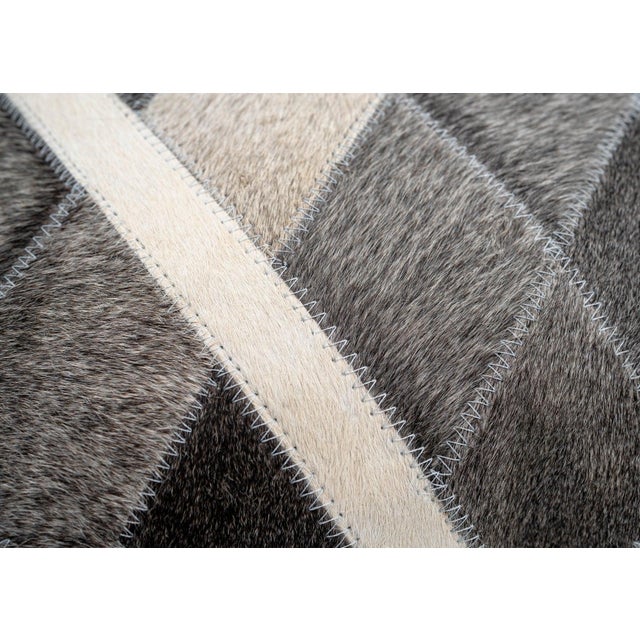 Canvello Genuine Cowhide Leather Decorative Throw Pillow With Feather Down Insert Included For Sale - Image 4 of 6