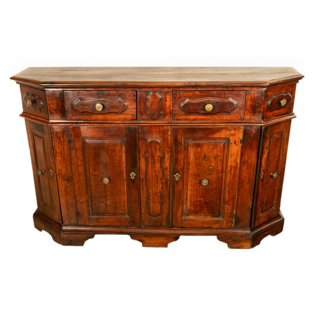 Baroque Antique Italian Walnut Baroque Credenza Buffet Side Cabinet Circa 1680 Ex De Young Museum San Francisco For Sale - Image 3 of 12