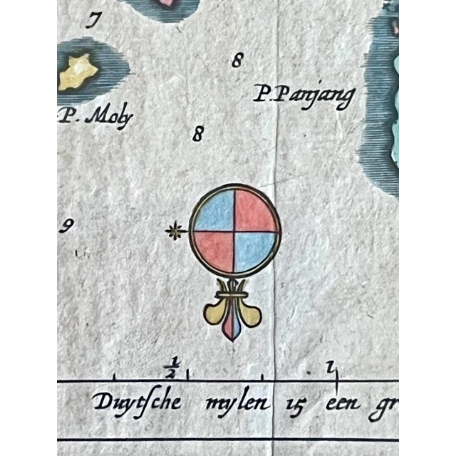 Antique Framed Map La Rade De Bantam by Pierre Vander (Dutch Cartographer Pieter Van Der Aa) C1720 For Sale In Tampa - Image 6 of 7