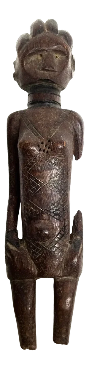 Antique African Hand Carved Wood Woman Figure
