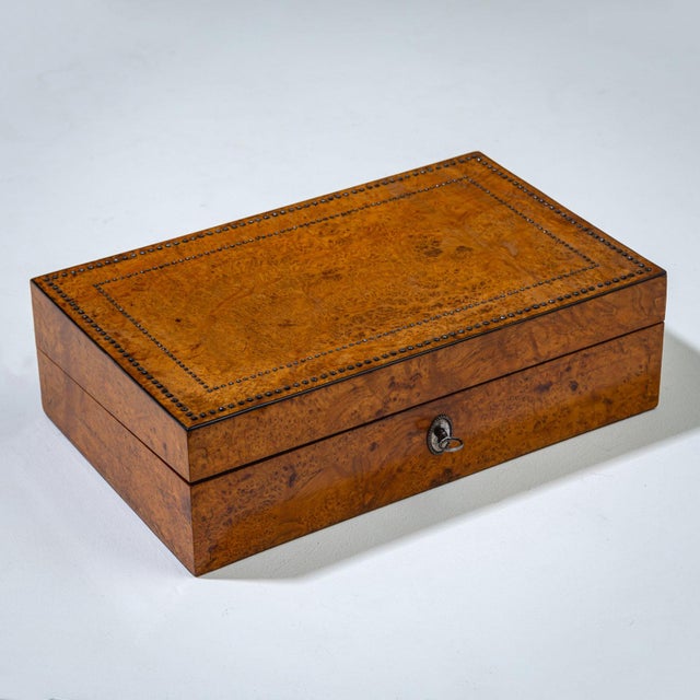 Biedermeier Writing Casket with Steel-Cut Decoration, Early 19th Century For Sale - Image 6 of 9