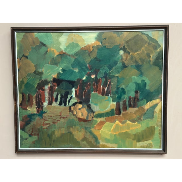 Em Bronne, Forest Landscape, 1967, Oil on Canvas, Framed For Sale - Image 9 of 18
