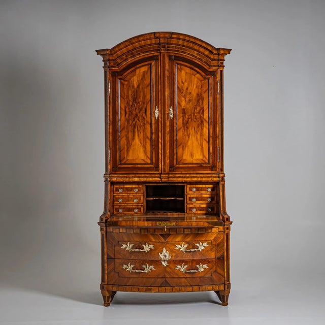Brown Baroque Secretary, Dresden, Germany, Mid-18th Century For Sale - Image 8 of 16