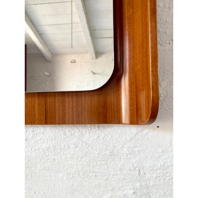 Mid-Century Modern Mid-Century Modern Mirror in Curved Plywood, Italy, 1960s For Sale - Image 3 of 7