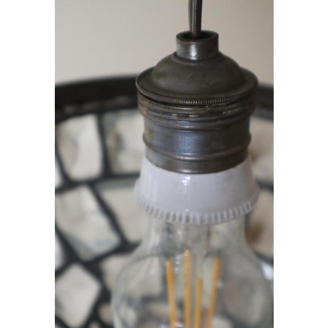 1920s Art Nouveau Pendant Lamp with Slack Glass in Rock Crystal Optics, Germany 1920s For Sale - Image 5 of 16