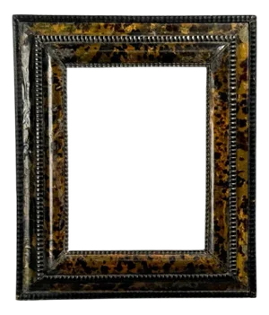 Dutch Ripple Frame, Mirror or Picture Frame, Tortoise, Ebonized Wood, 18th C.