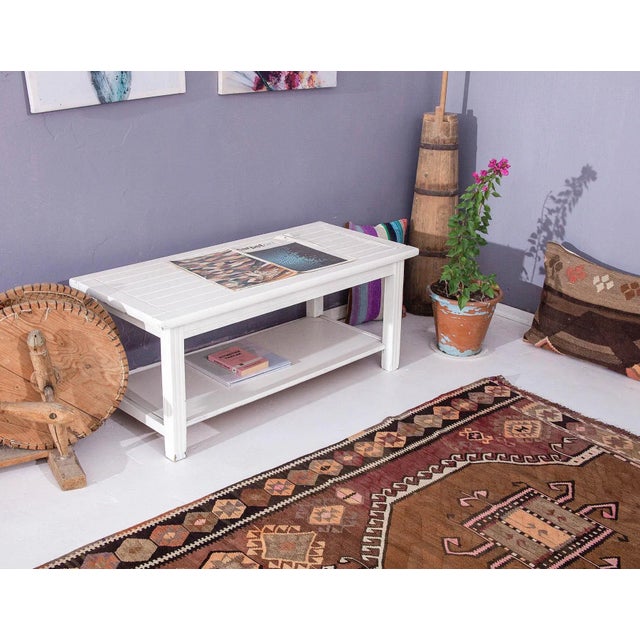 Vintage Decorative Turkish Kars Kilim Rug For Sale In Los Angeles - Image 6 of 6