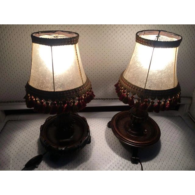 Wooden Table Lamps, 1940s, Set of 2 For Sale - Image 9 of 18