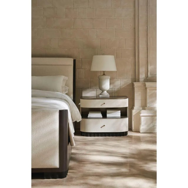 Wood Mid Century King Sleigh Bed For Sale - Image 7 of 7