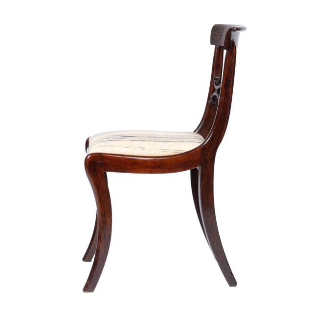 Early 19th Century Pair of English Regency Upholstered Slip Seat Side Chairs, 1815 For Sale - Image 5 of 13