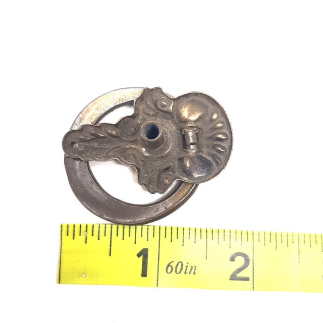 Late 19th Century Ring Key Shape Gold Metal Hardware Pulls a Pair For Sale - Image 4 of 7