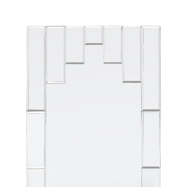 Art Deco Skyscraper Style Rectangular Tessellated Mirror With Beveled Detailing For Sale - Image 4 of 10