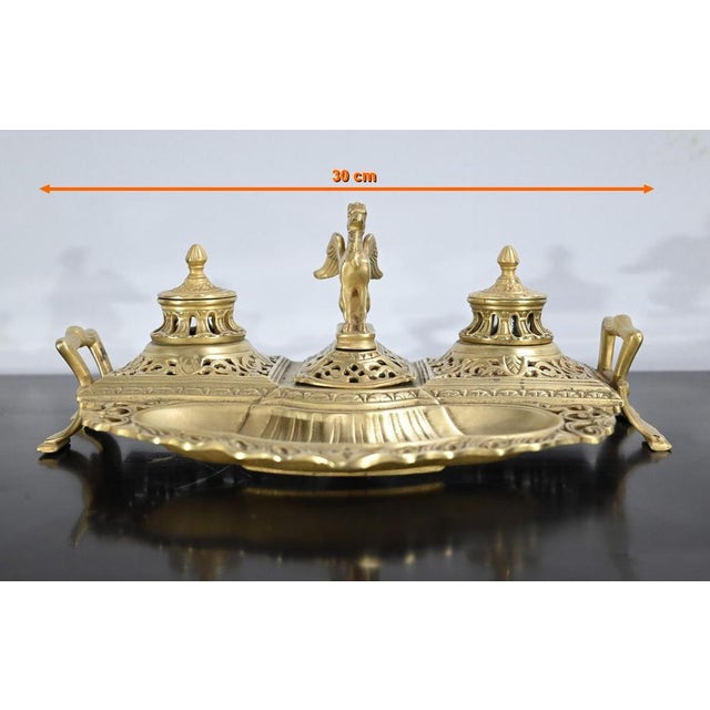 Inkwell in Gilded Bronze, Late 19th Century For Sale - Image 18 of 18